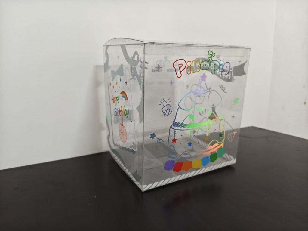 Clear cube toy packaging box for gifts and toys