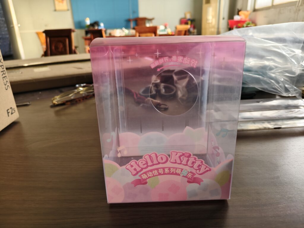 Pink PET toy packaging box with transparent window
