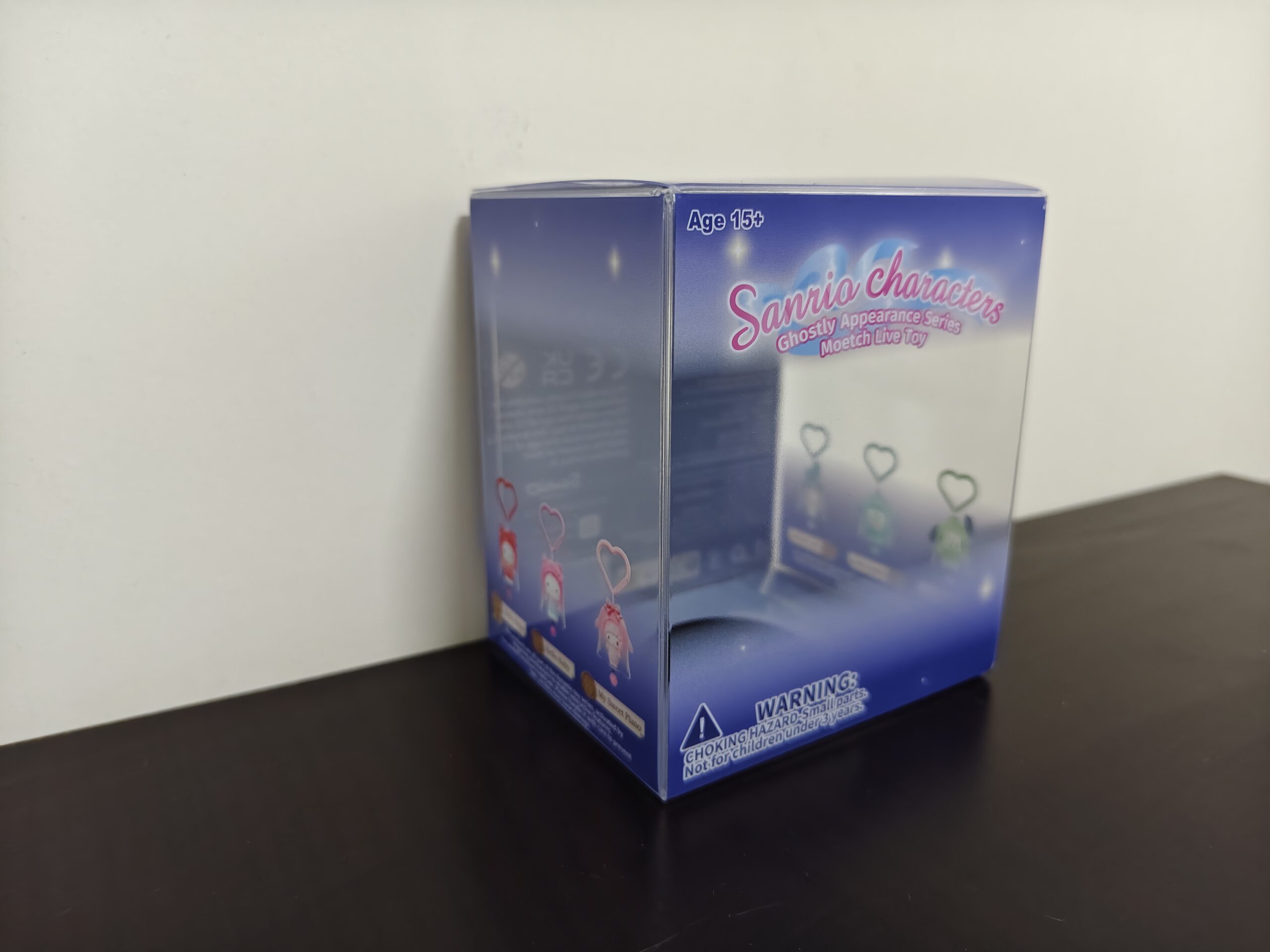 Custom printed transparent PET packaging box showing artwork and printing effects